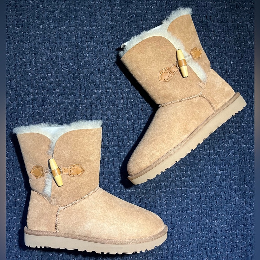 UGG Chestnut Button Boots with Cleaning Kit